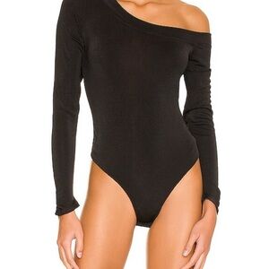 Free People Black One-Shoulder Bodysuit